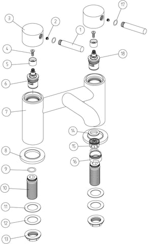 Pease Bath Filler - Brushed Brass
