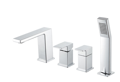 Vema Lys 4-Hole Deck Mounted Bath/Shower Mixer - Chrome