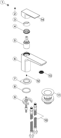 Berriedale Cloakroom Basin Mixer & Waste - Chrome