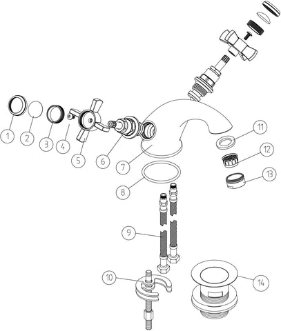 Borden Basin Mixer & Waste - Chrome
