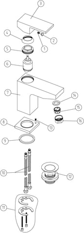 Pocasset Basin Mixer & Waste - Chrome