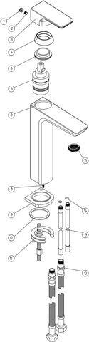 Berriedale Tall Basin Mixer - Brushed Brass