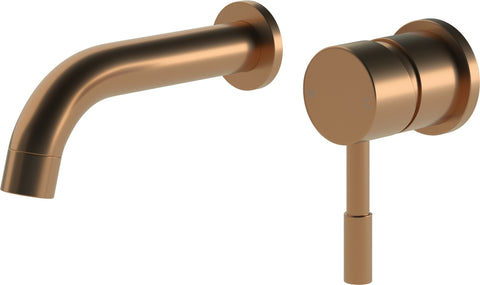 Pease 155mm Wall Mounted Basin Mixer - Brushed Bronze