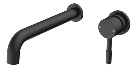 Pease 220mm Wall Mounted Basin Mixer - Matt Black
