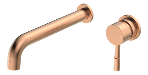 Pease 220mm Wall Mounted Basin Mixer - Brushed Bronze