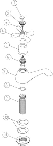 Salachan Basin Pillar Taps - Chrome