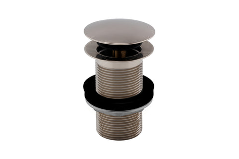 Vema Unslotted Push Button Waste - Stainless Steel