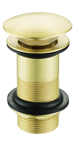 Unslotted Mushroom Basin Waste (1 1/4") - Brushed Brass