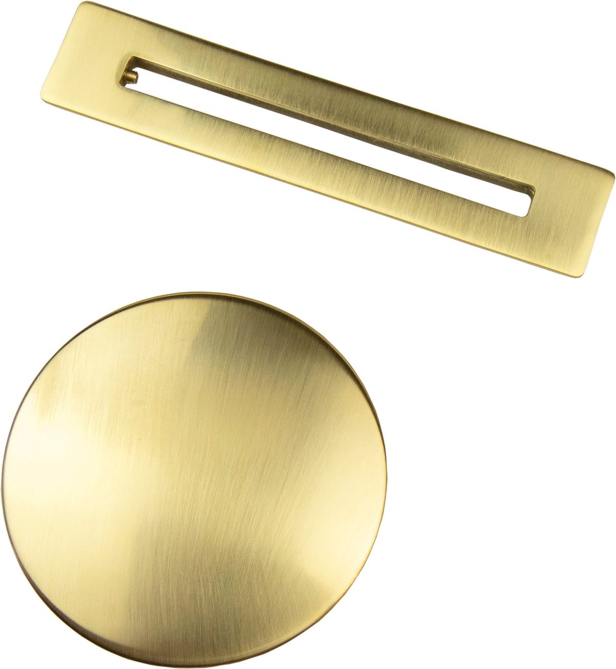 Floor Standing Bath Overflow & Waste Cover - Brushed Brass