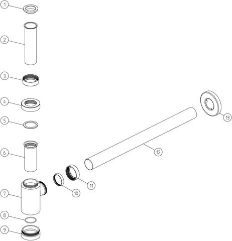 Modern Round Bottle Trap - Chrome
