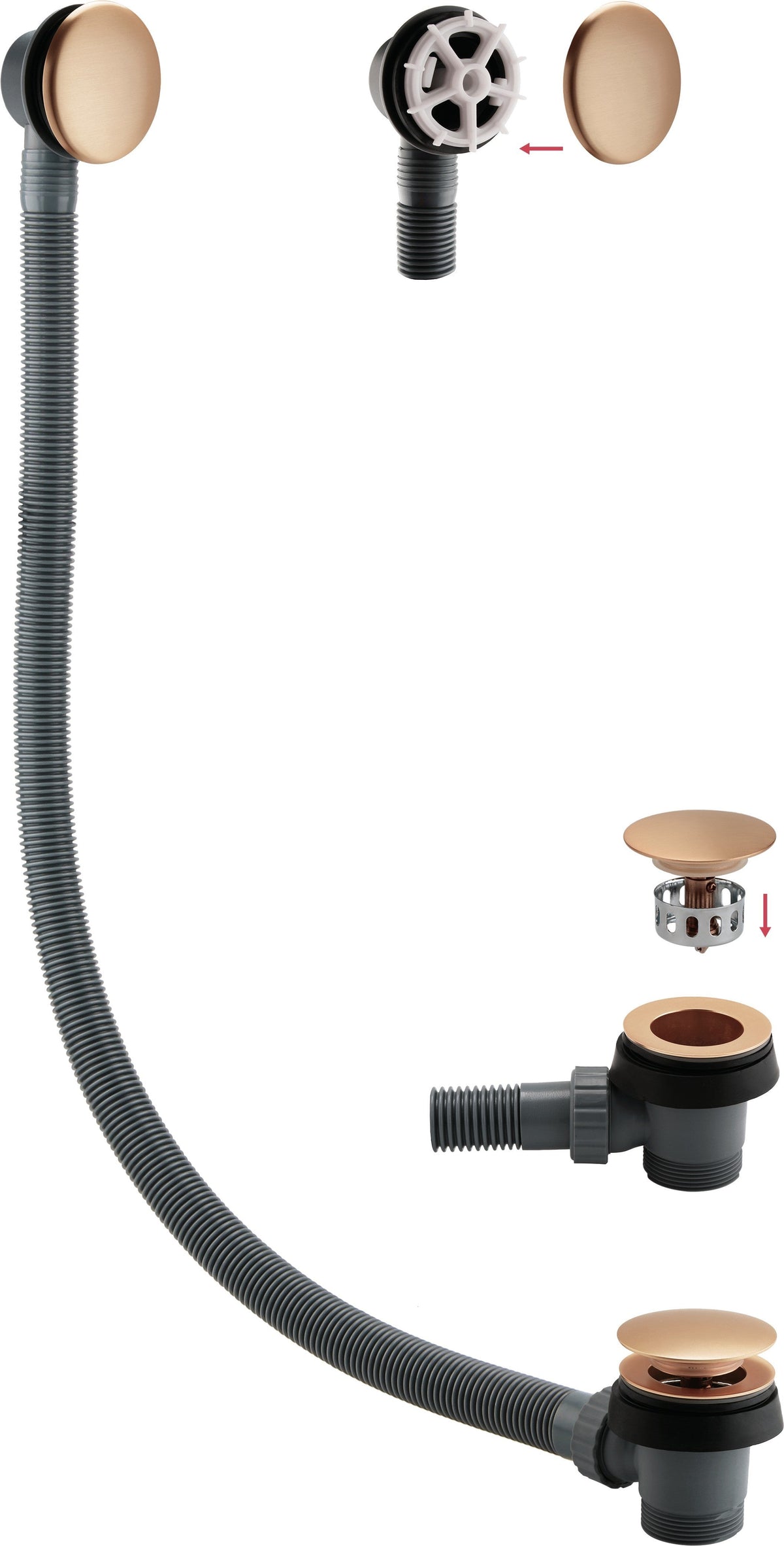Sprung Bath Waste & Overflow - Brushed Bronze