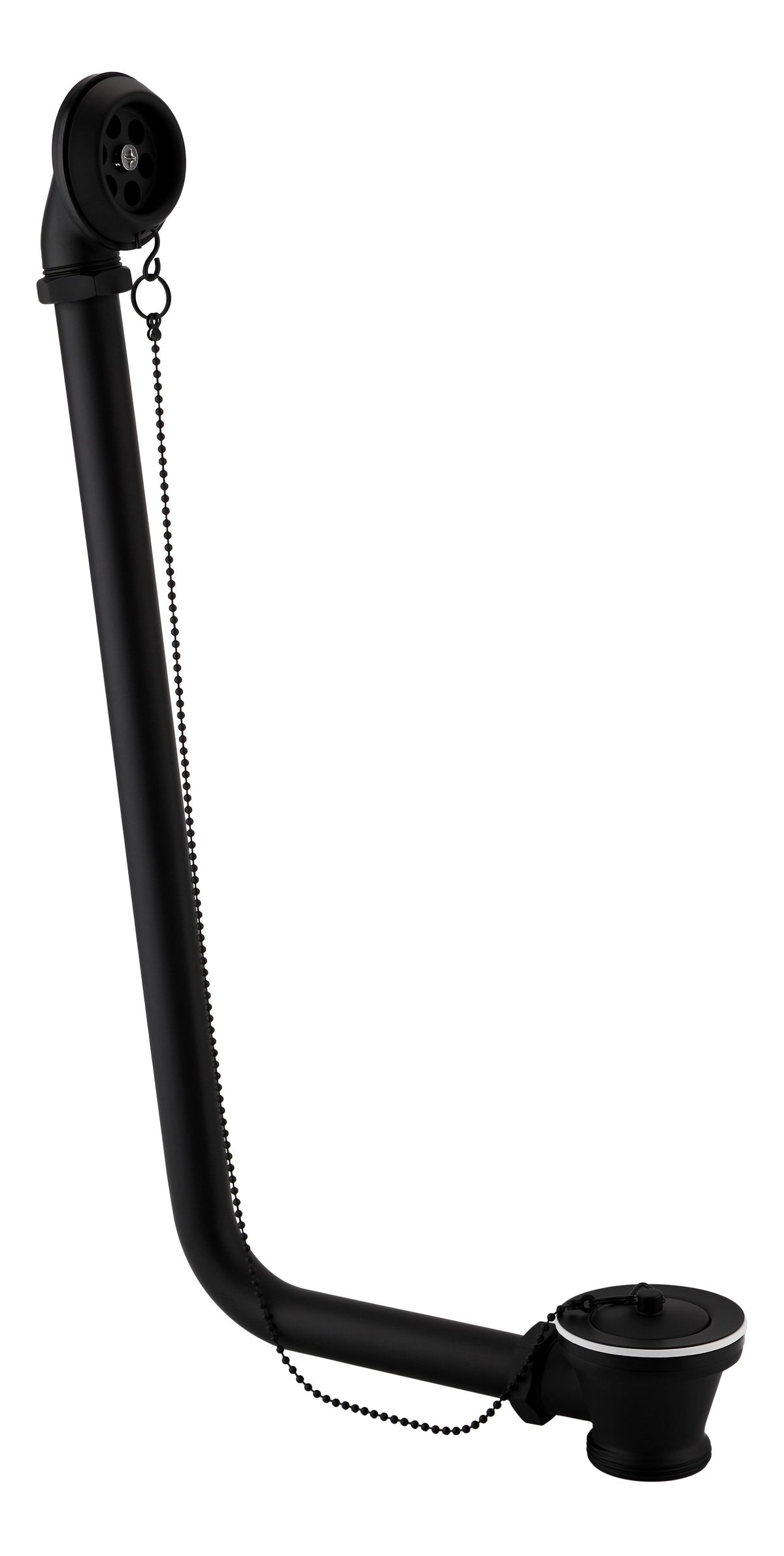 Exposed Bath Plug & Chain Waste - Matt Black