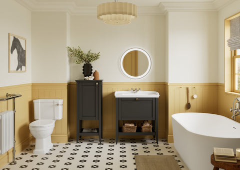 Didessa 800mm Floor Standing 1 Drawer Basin Unit w/Basin - Matt Anthracite