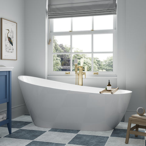 Didessa 800mm Floor Standing 1 Drawer Basin Unit w/Basin - Matt Misty Blue