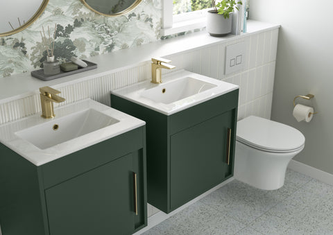 Elchaig 510mm Wall Hung Unit Inc. Basin - Matt Antique Rose