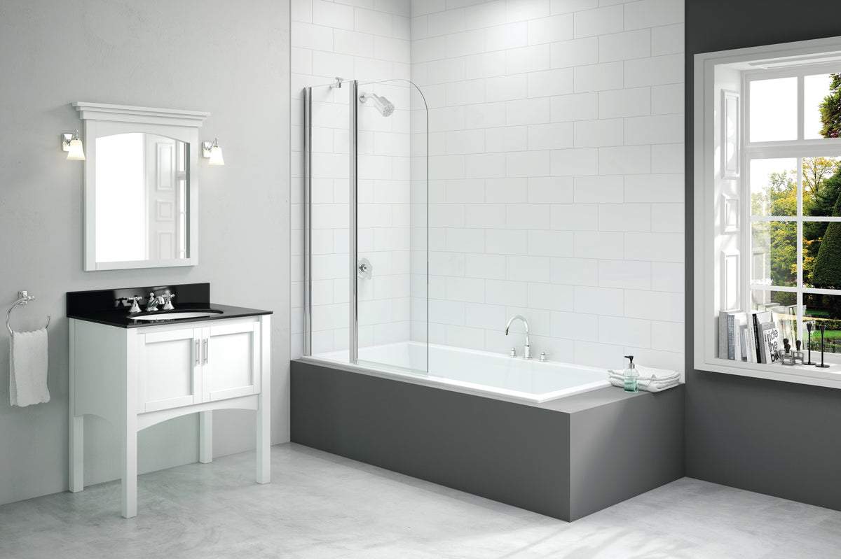 Merlyn 900x1500mm 2-Panel Curved Folding Bath Screen (6mm)