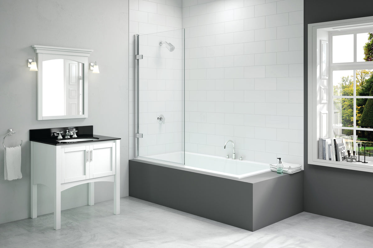 Merlyn 850x1500mm Hinged Square Bath Screen (8mm)
