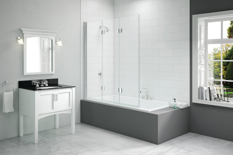 Merlyn 1400x1500mm 3-Panel Folding Hinged Bath Screen (8mm)