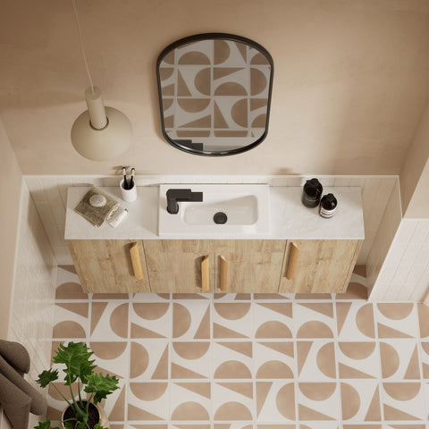 Eder 1236mm Standard Basin & WC Unit Pack - Havana Oak (Oak Cab)