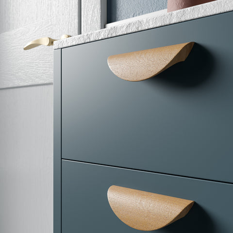 Eder 1236mm Standard Basin & WC Unit Pack - Matt Arley Blue (Oak Cab)