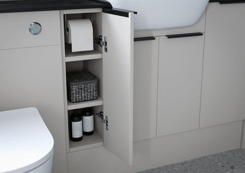 Eder 1536mm Standard Basin  WC & 1 Door Unit Pack - Matt Dove Grey (Oak Cab)