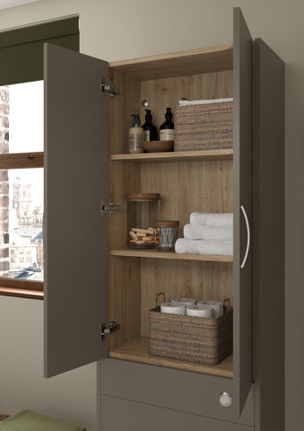 Eder 1536mm Standard Basin  WC & 1 Door Unit Pack - Matt Stone (Grey Cab)