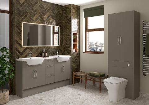 Eder 500mm Standard Basin Unit - Matt Stone (Grey Cab)