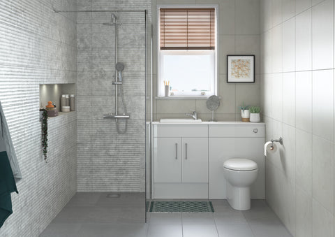 Eder 600mm Standard WC Unit - White Gloss (Oak Cab)