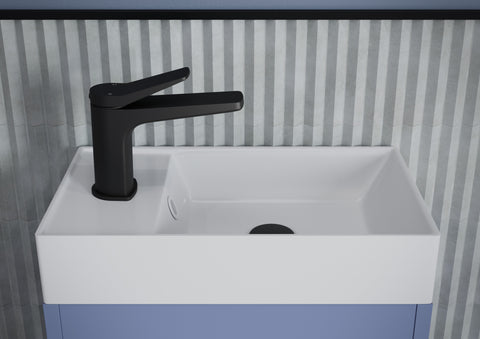 Elchaig 510mm Floor Standing Unit Inc. Basin - Matt Misty Blue