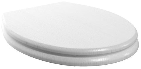 Sherford Soft Close Toilet Seat - Satin White Wood Effect