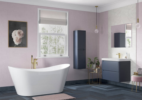 Lavant 805mm 2 Drawer Wall Hung Basin Unit - Matt Indigo