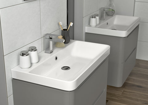 Lavant 605mm 2 Drawer Wall Hung Basin Unit - Matt Grey