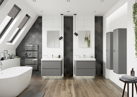 Lavant 805mm 2 Drawer Wall Hung Basin Unit - Matt Grey