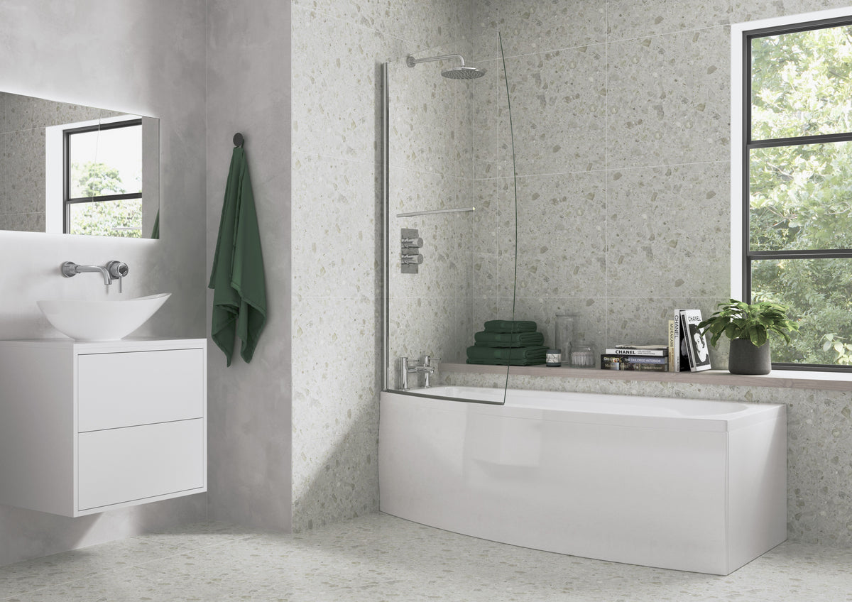 Kinglass Space Saving 1700x740x560mm 0TH Bath w/Legs (LH)