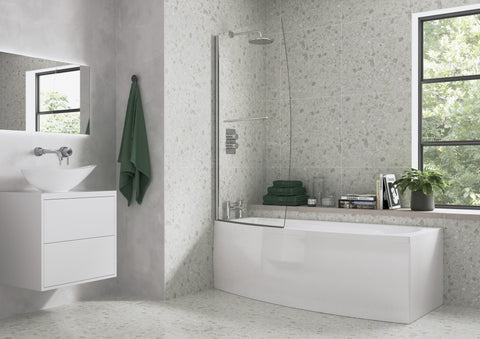 Kinglass Space Saving 1700x740x560mm 0TH Bath w/Legs (LH)