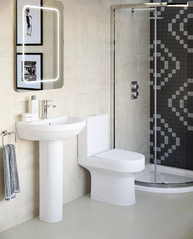 Laudale Rimless Close Coupled Fully Shrouded WC & Soft Close Seat