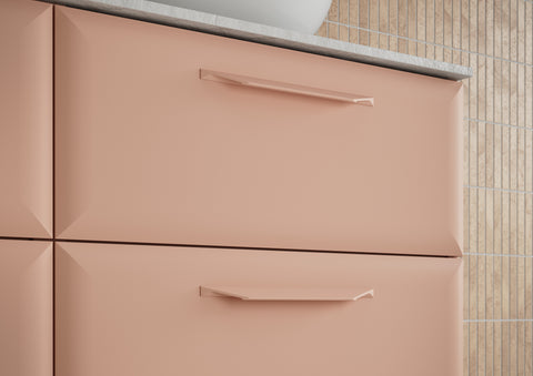 Miramichi 615mm Wall Hung 2 Drawer Basin Unit w/0TH Basin - Matt Apricot