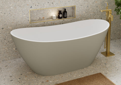 Miramichi 615mm Wall Hung 2 Drawer Basin Unit w/1TH Basin - Matt Latte