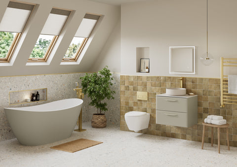 Miramichi 815mm Wall Hung 2 Drawer Basin Unit w/1TH Basin - Matt Latte