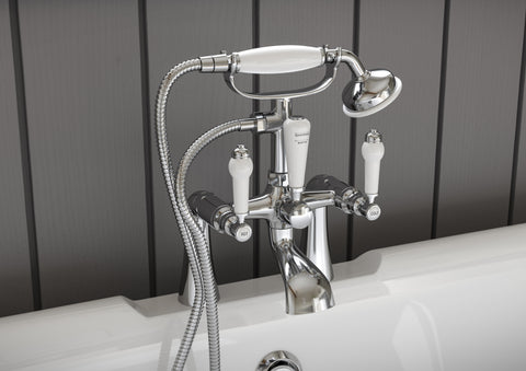 Minsmere Bath Pillar Taps - Chrome
