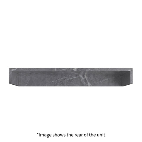Character 800mm Wall Hung Grey Marble Basin Shelf & Black Bottle Trap