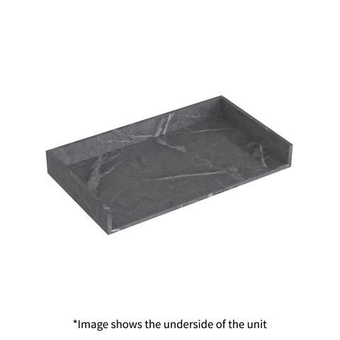 Character 600mm Wall Hung Basin Shelf - Grey Marble