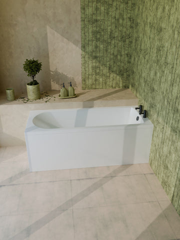 Pike D Shape Single End 1700x700x550mm 2TH Bath w/Legs