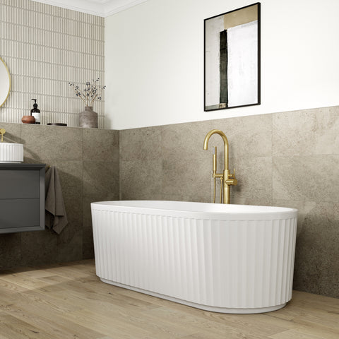 Press 1210mm Wall Hung 4 Drawer Basin Unit Run & Top - Matt Clay