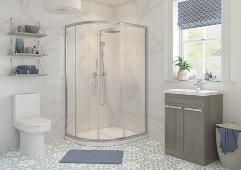 Clear 1000x800mm 2 Door Offset Quadrant - Chrome