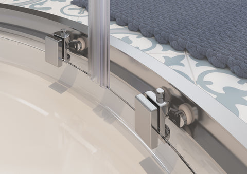 Clear 900x760mm 2 Door Offset Quadrant - Chrome