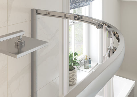 Clear 900x760mm 2 Door Offset Quadrant - Chrome