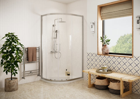 Clear Easy-Fit 1000x800mm 2 Door Offset Quadrant - Chrome