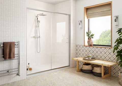 Clear 1200mm Easy-Fit Sliding Door - Chrome