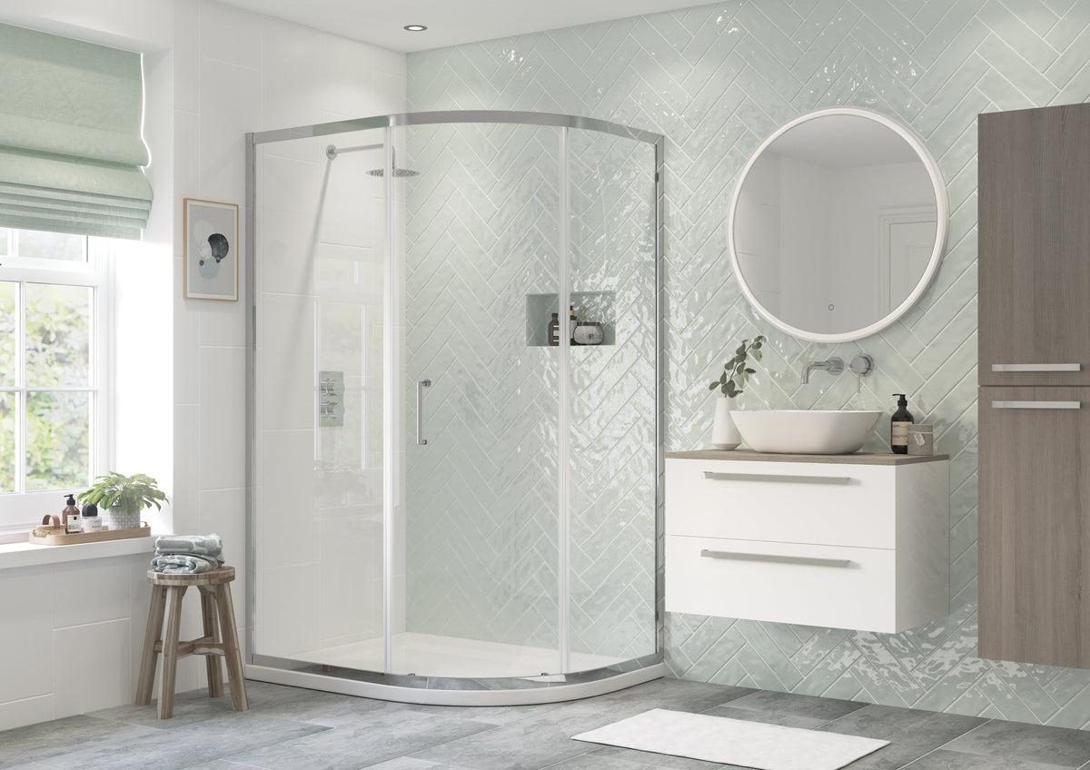 Felix 1000x800mm 1 Door Offset Quadrant - Chrome